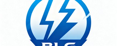 BLG电子竞技俱乐部Logo,蓝白配色搭配闪电图案,LPL赛区知名战队品牌。